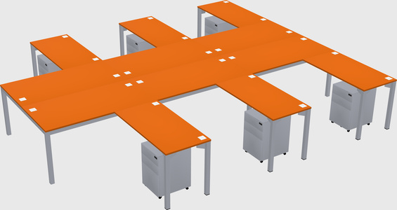 Shared l-shaped desk