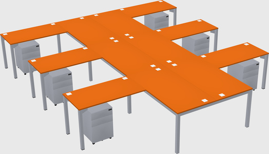 Shared l-shaped desk