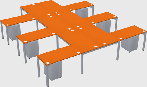 Shared l-shaped desk
