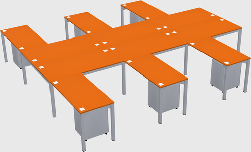 Shared l-shaped desk