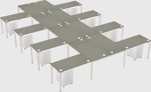 Shared l-shaped desk
