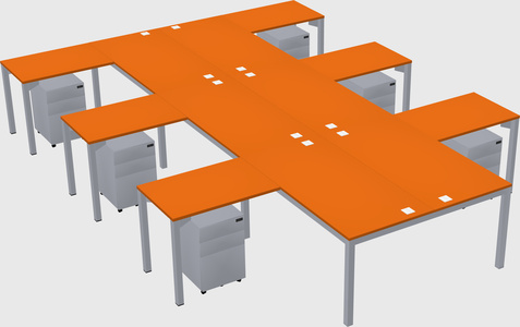 Shared l-shaped desk