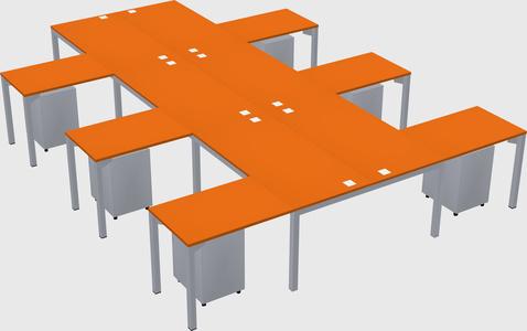 Shared l-shaped desk