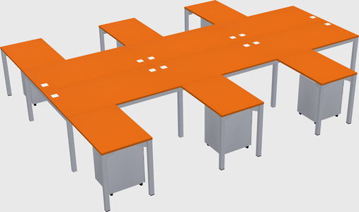 Shared l-shaped desk