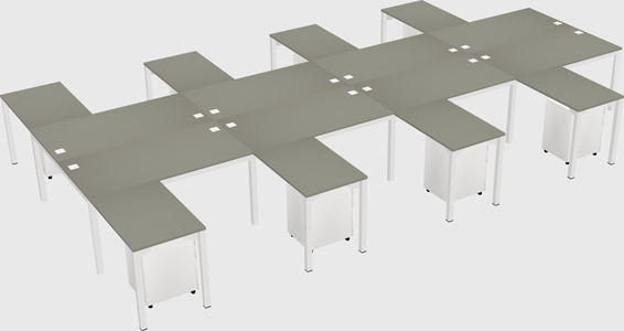 Shared l-shaped desk