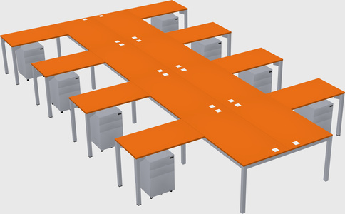 Shared l-shaped desk