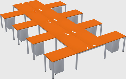 Shared l-shaped desk