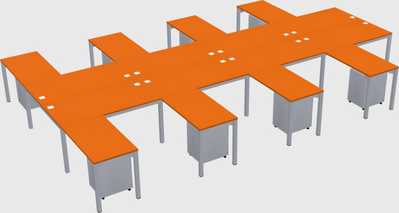 Shared l-shaped desk