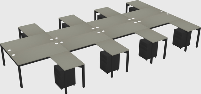Shared l-shaped desk