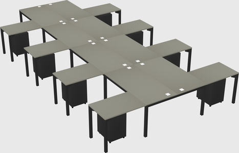 Shared l-shaped desk
