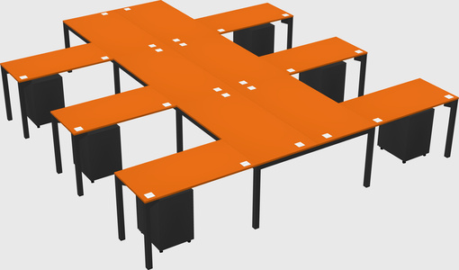 Shared l-shaped desk