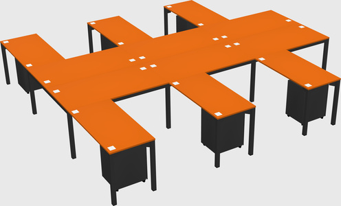 Shared l-shaped desk