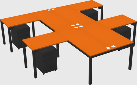 Shared l-shaped desk