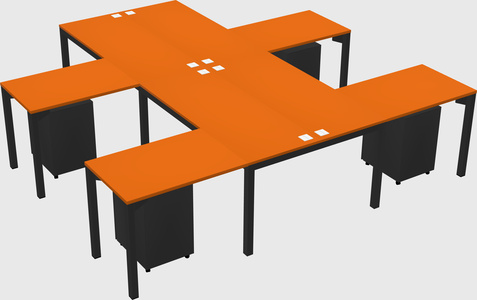 Shared l-shaped desk