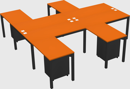 Shared l-shaped desk