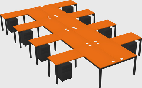 Shared l-shaped desk