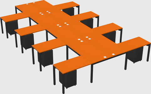 Shared l-shaped desk