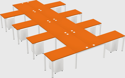 Shared l-shaped desk