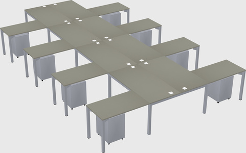 Shared l-shaped desk