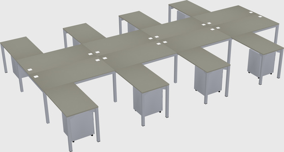 Shared l-shaped desk
