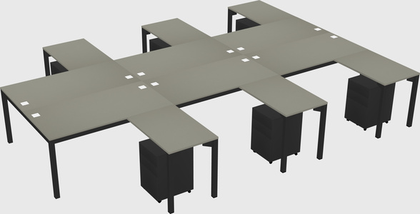 Shared l-shaped desk