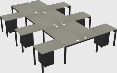 Shared l-shaped desk