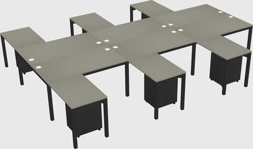 Shared l-shaped desk
