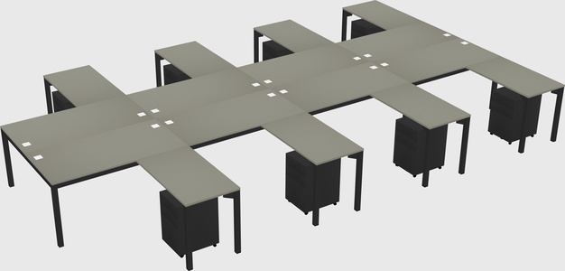 Shared l-shaped desk