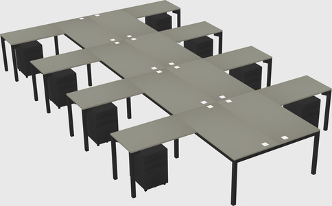 Shared l-shaped desk