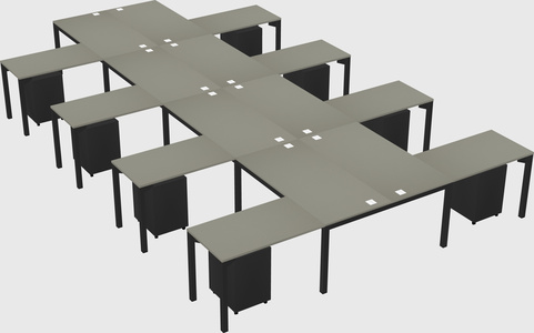Shared l-shaped desk