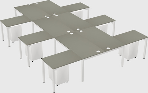 Shared l-shaped desk