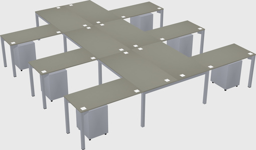 Shared l-shaped desk