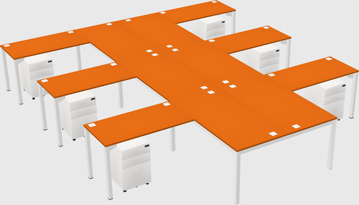 Shared l-shaped desk