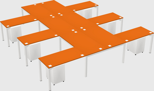 Shared l-shaped desk