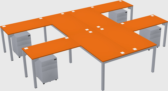 Shared l-shaped desk