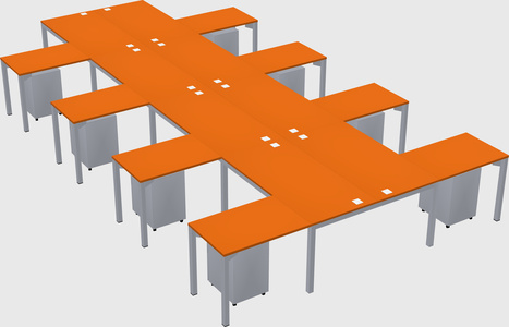 Shared l-shaped desk