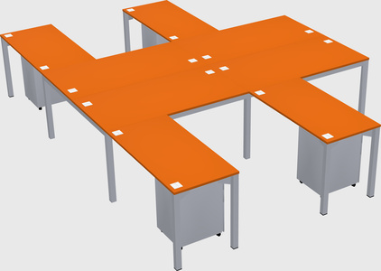 Shared l-shaped desk