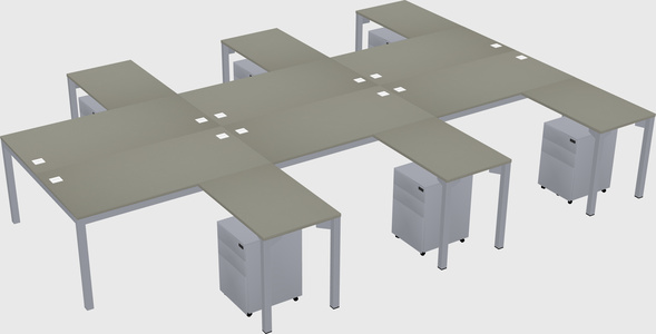 Shared l-shaped desk