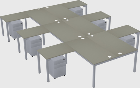 Shared l-shaped desk