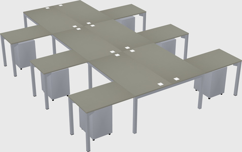 Shared l-shaped desk