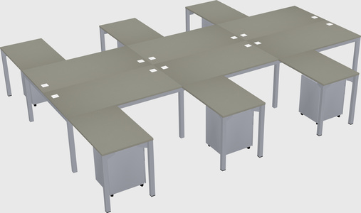 Shared l-shaped desk