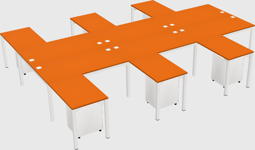 Shared l-shaped desk