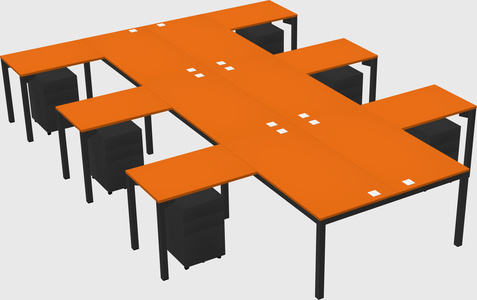 Shared l-shaped desk
