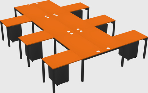 Shared l-shaped desk