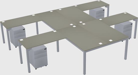 Shared l-shaped desk