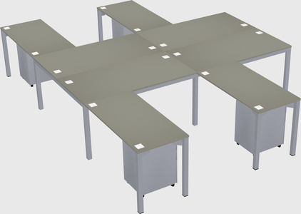 Shared l-shaped desk