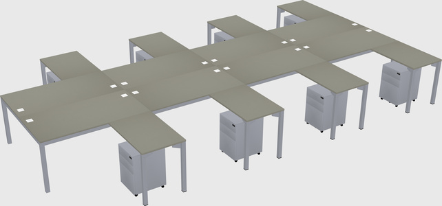 Shared l-shaped desk