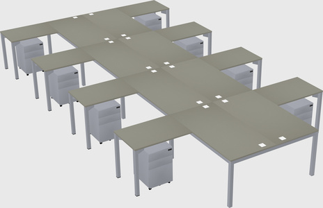Shared l-shaped desk