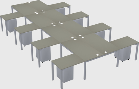 Shared l-shaped desk