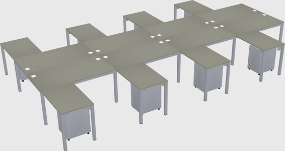 Shared l-shaped desk